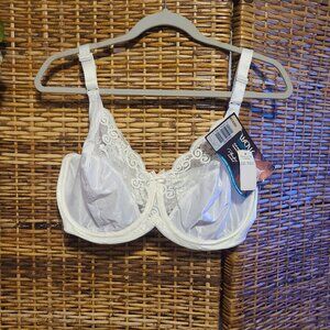 VTG NWT 1990 WOW Underwire Playtex Limited Bra Full Figure 40DD White Frost 4755